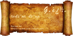 Gnámt Éva névjegykártya
